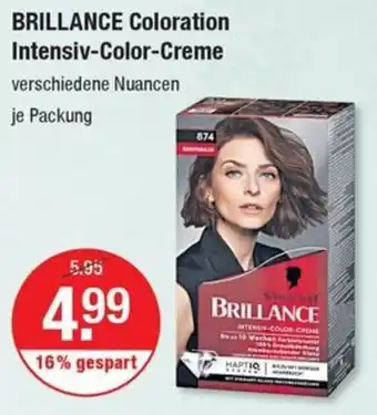 V Markt BRILLANCE Coloration Intensiv-Color-Creme Angebot