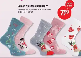 V Markt Damen Weihnachtssocken Angebot