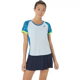 Intersport Asics damen shirt women court graphic ss top reborn blue/sky m Angebot