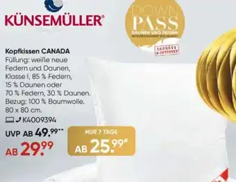 Galeria KÜNSEMÜLLER Kopfkissen CANADA Angebot