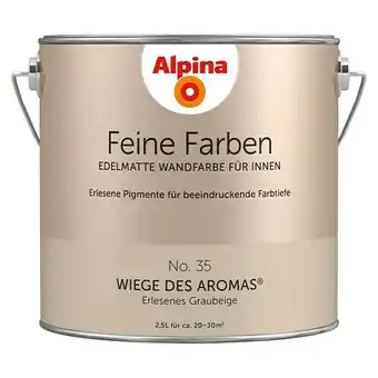 Bauhaus Alpina wandfarbe feine farben (2,5 l, wiege des aromas, no. 35 - erlesenes graubeige, matt, konservierungsmittelfrei) Angebot