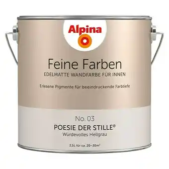 Bauhaus Alpina wandfarbe feine farben (2,5 l, poesie der stille, no. 03 - würdevolles hellgrau, matt, konservierungsmittelfrei) Angebot