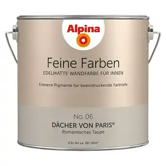 Bauhaus Alpina wandfarbe feine farben (2,5 l, dächer von paris, no. 06 - romantisches graubraun, matt, konservierungsmittelfrei) Angebot