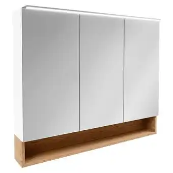 Bauhaus Camargue nature led-spiegelschrank (b x h: 100 x 82,2 cm, mit beleuchtung, spanplatte, weiß/eiche) Angebot