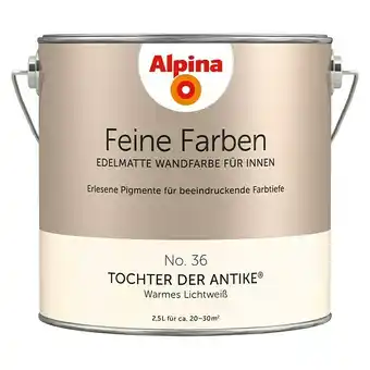 Bauhaus Alpina wandfarbe feine farben (2,5 l, tochter der antike, no. 36 - warmes lichtweiß, matt, konservierungsmittelfrei) Angebot