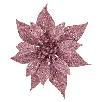 Bauhaus Dekoblüten weihnachtsstern mit clip (rosa, kunststoff, blume, durchmesser: 18 cm) Angebot