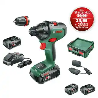 Bauhaus Bosch power for all 18v maschinenpaket (akku-bohrschrauber advanceddrill 18 (2 akkus), starter-set & systembox) Angebot