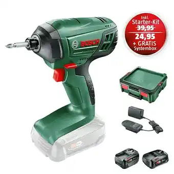 Bauhaus Bosch power for all 18v maschinenpaket (akku-schlagbohrschrauber advancedimpactdrive 18, starter-set & systembox) Angebot