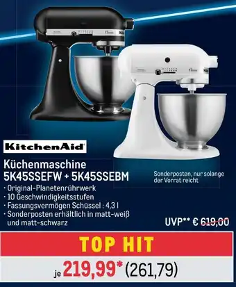 METRO KitchenAid Küchenmaschine 5K45SSEFW + 5K45SSEBM Angebot