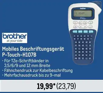 METRO brother Mobiles Beschriftungsgerät P-Touch-H107B Angebot