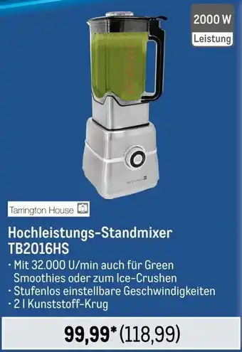 METRO Tarrington House Hochleistungs-Standmixer TB2016HS Angebot