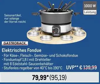 METRO GASTROBACK Elektrisches Fondue Angebot