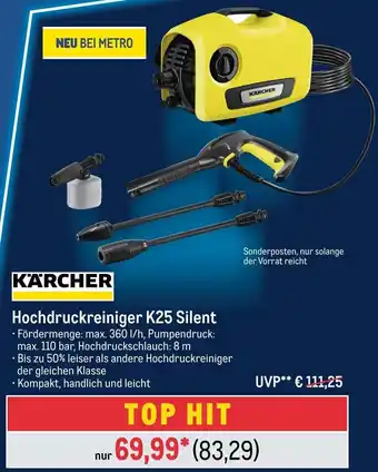 METRO KÄRCHER Hochdruckreiniger K25 Silent Angebot