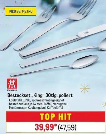 METRO ZWILLING Besteckset ,,King" 30tlg. poliert Angebot