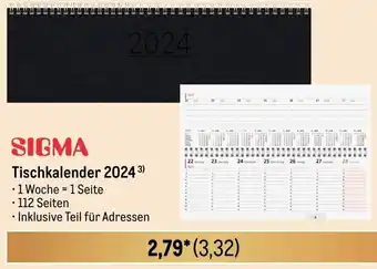 METRO SIGMA Tischkalender 2024 Angebot