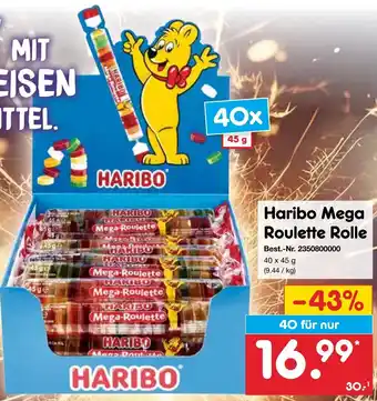 Netto Marken-Discount HARIBO Mega-Roulette Rolle 40x45 g Angebot