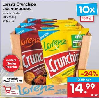 Netto Marken-Discount Lorenz Crunchips 10x150 g Angebot