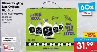 Netto Marken-Discount Kleiner Feigling Das Original Big-Box 60 x20 ml Angebot