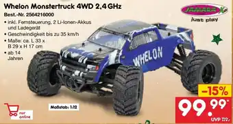 Netto Marken-Discount Whelon Monstertruck 4WD 2,4 GHz Angebot