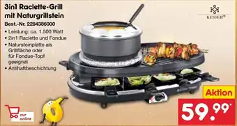 Netto Marken-Discount KESSER 3in1 Raclette-Grill mit Naturgrillstein Angebot