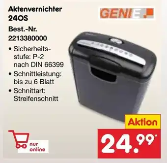 Netto Marken-Discount GENIE Aktenvernichter 240S Angebot