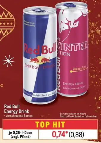 METRO Red Bull Energy Drink 0,25 L Dose Angebot