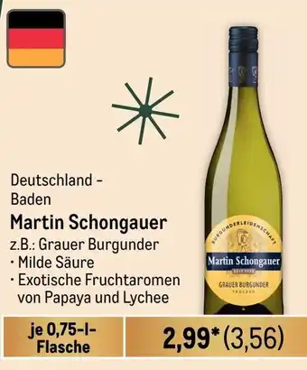 METRO Deutschland - Baden Martin Schongauer 0,75 L Flasche Angebot