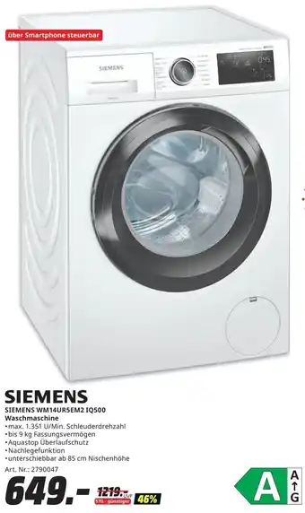 MediaMarkt SIEMENS WM14UR5EM2 IQ500 Waschmaschine Angebot