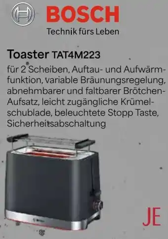 V Markt BOSCH Toaster TAT4M223 Angebot