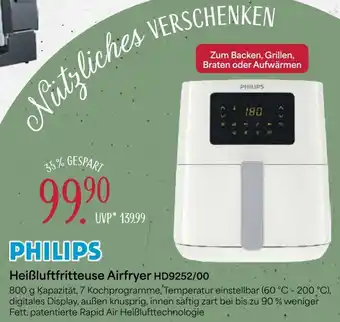 V Markt PHILIPS Heißluftfritteuse Airfryer HD9252/00 Angebot