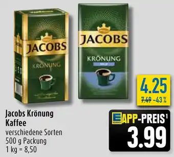 diska Jacobs Krönung Kaffee 500 g Packung Angebot