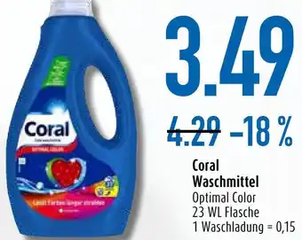 diska Coral Waschmittel 23 WL Flasche Angebot