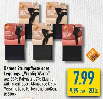 diska nur die Damen Strumpfhose oder Leggings Wohlig Warm Angebot