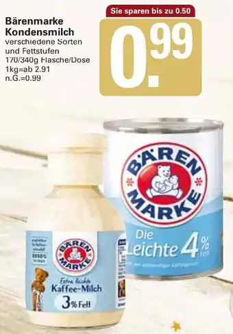 WEZ Bärenmarke Kondensmilch 170/340g Flasche/Dose Angebot