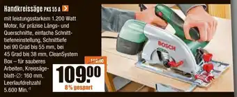 V Baumarkt BOSCH Handkreissäge PKS 55 A Angebot