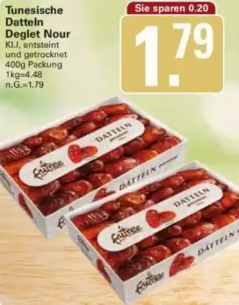 WEZ Tunesische Datteln Deglet Nour 400g Packung Angebot