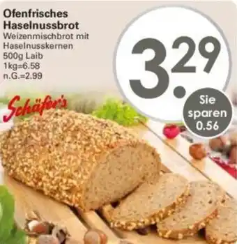 WEZ Schäfer's Ofenfrisches Haselnussbrot 500g Laib Angebot