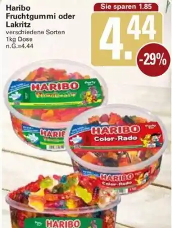 WEZ Haribo Fruchtgummi oder Lakritz 1kg Dose Angebot