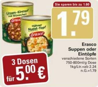 WEZ Erasco Suppen oder Eintöpfe 750-800ml/g Dose Angebot