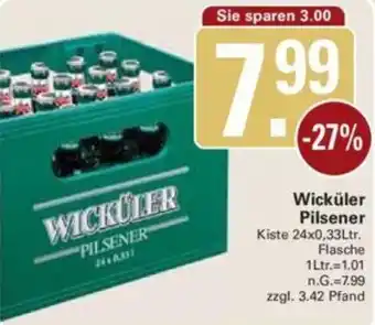 WEZ Wicküler Pilsener Kiste 24x0,33Ltr. Flasche Angebot