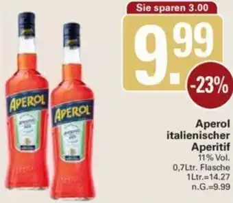WEZ Aperol italienischer Aperitif 0,7Ltr. Flasche Angebot