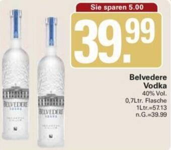 WEZ Belvedere Vodka 0,7Ltr. Flasche Angebot