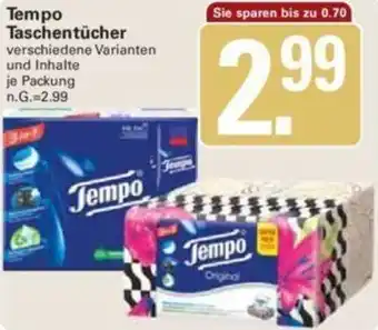 WEZ Tempo Taschentücher Angebot