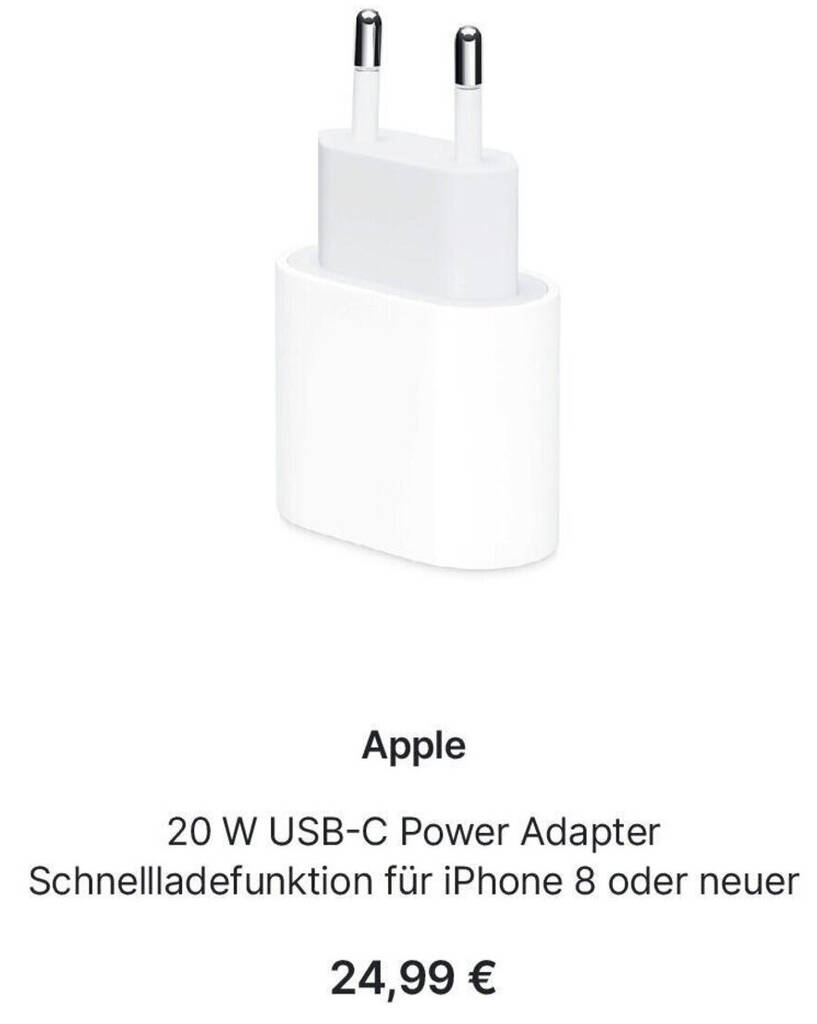 Apple 20 W USBC Power Adapter Angebot bei Gravis