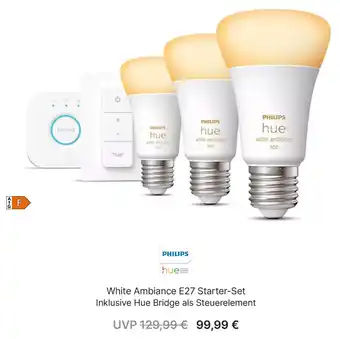 Gravis PHILIPS White Ambiance E27 Starter-Set Inklusive Hue Bridge als Steuerelement Angebot