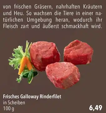 CITTI Markt Frisches Galloway Rinderfilet in Scheiben 100g Angebot