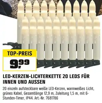 OBI LED-KERZEN-LICHTERKETTE 20 LEDS FÜR INNEN UND AUSSEN Angebot