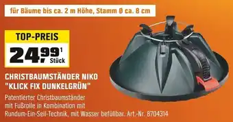 OBI CHRISTBAUMSTÄNDER NIKO "KLICK FIX DUNKELGRÜN" Angebot