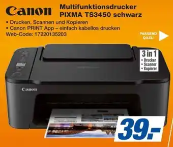 expert Octomedia Canon Multifunktionsdrucker PIXMA TS3450 schwarz Angebot