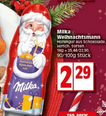 Elli Markt Milka Weihnachtsmann 90/100g Angebot